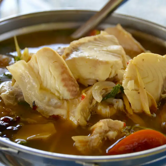A pot of fish soup.